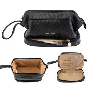 Large Makeup Bag For Women,travel Makeup Organizer With Brush Holder, Dopp Kit🐶